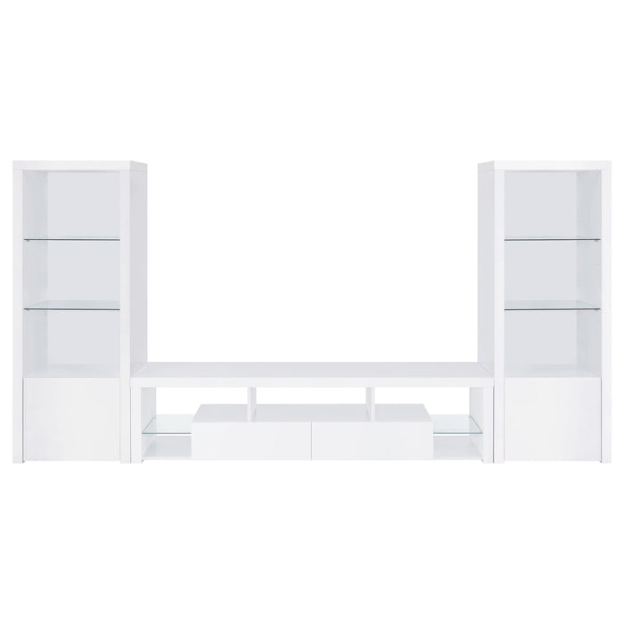 Jude 3-piece 71-inch TV Entertainment Center White High Gloss