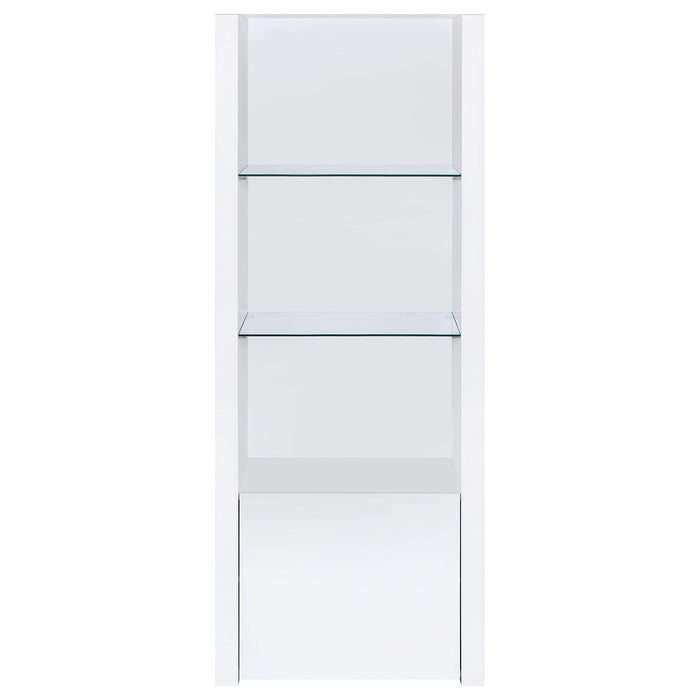Jude 3-shelf Engineered Wood Media Tower High Gloss White
