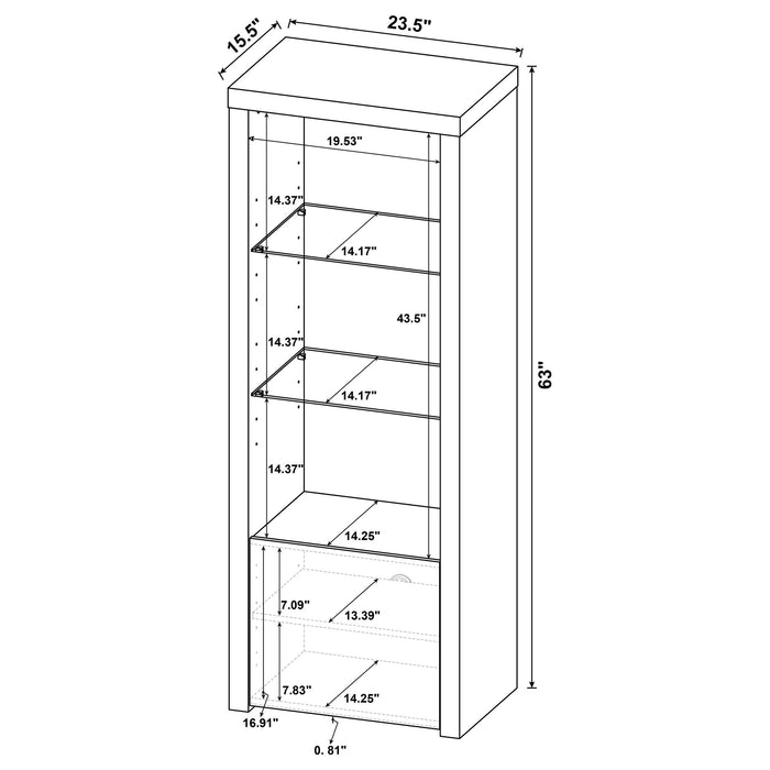 Jude 3-shelf Engineered Wood Media Tower High Gloss White