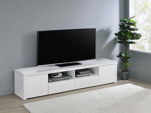 Jude 2-door Engineered Wood 79-inch TV Stand High Gloss White