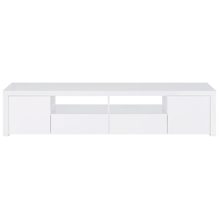 Jude 2-door Engineered Wood 79-inch TV Stand High Gloss White