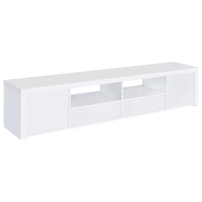 Jude 2-door Engineered Wood 79-inch TV Stand High Gloss White