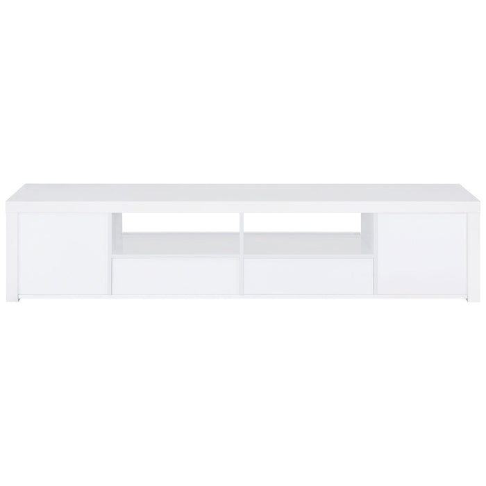 Jude 2-door Engineered Wood 79-inch TV Stand High Gloss White