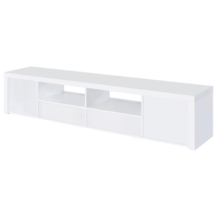Jude 2-door Engineered Wood 79-inch TV Stand High Gloss White