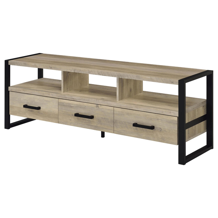 James 3-drawer Engineered Wood 60-inch TV Stand Distressed Pine