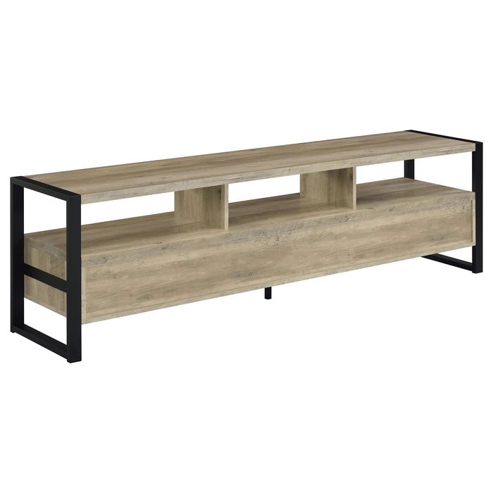 James 3-drawer Engineered Wood 71-inch TV Stand Distressed Pine