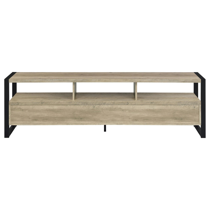 James 3-drawer Engineered Wood 71-inch TV Stand Distressed Pine