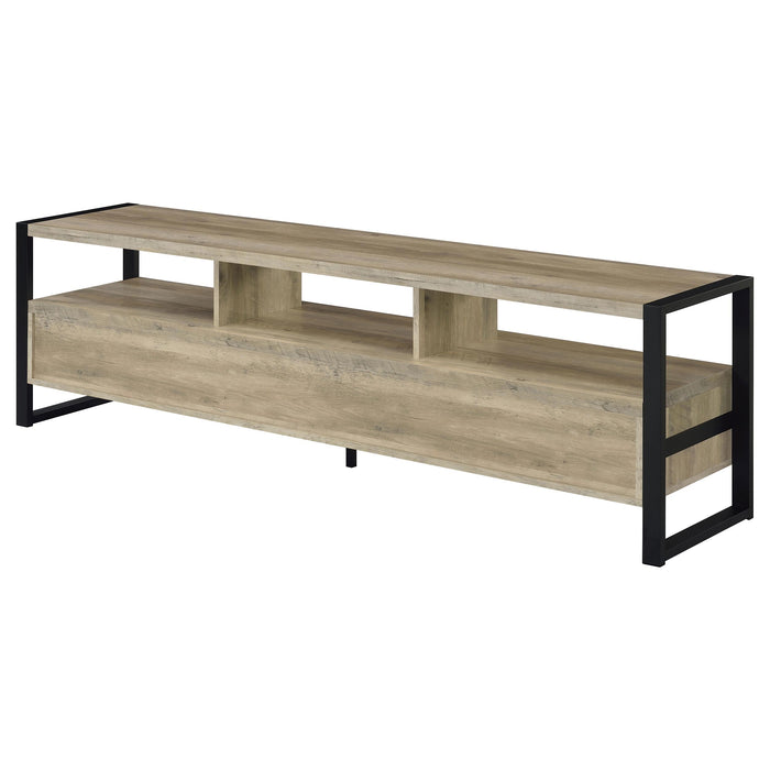 James 3-drawer Engineered Wood 71-inch TV Stand Distressed Pine