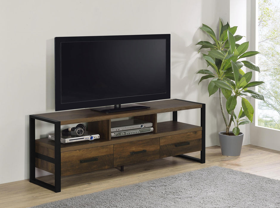 James 3-drawer Engineered Wood 60-inch TV Stand Dark Pine