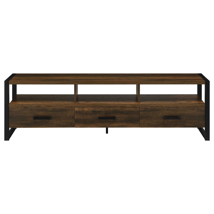 James 3-drawer Engineered Wood 71-inch TV Stand Dark Pine