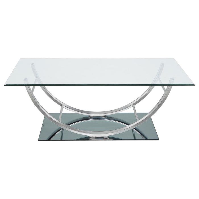 Danville 3-piece Glass Top Coffee and End Table Set Chrome
