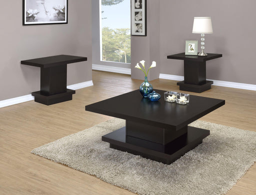 Reston 3-piece Square Coffee and End Table Set Cappuccino