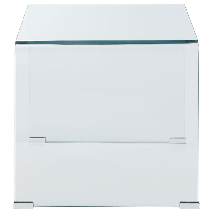 Ripley Squared Tempered Bent Glass Side End Table Clear