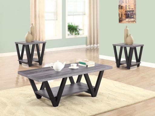 Stevens 3-piece Rectangular Coffee and End Table Set Grey