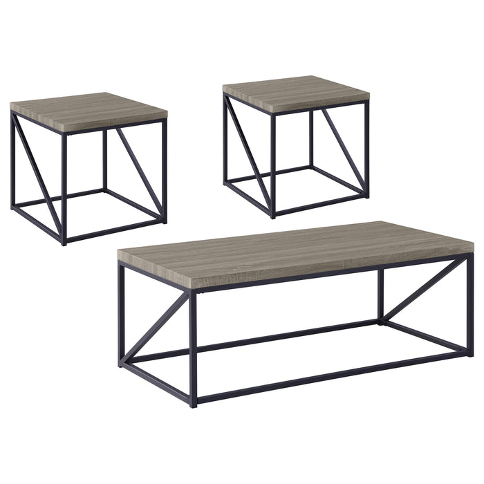 Birdie 3-piece Coffee and End Table Set Sonoma Grey