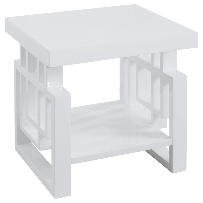 Schmitt 2-piece Coffee and End Table Set White High Gloss