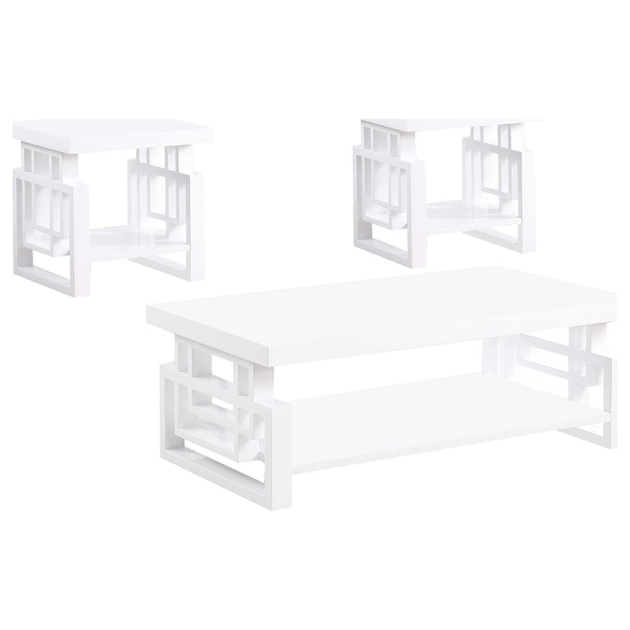 Schmitt 3-piece Coffee and End Table Set White High Gloss