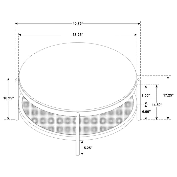 Arini Round Coffee Table With Storage Shelf Black