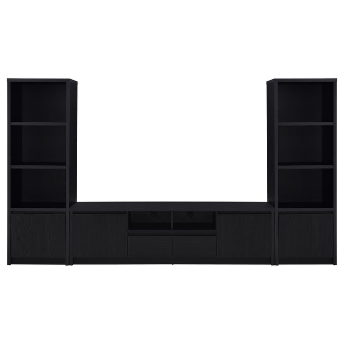 Winfield 3-sheld Media Tower Entertainment Pier Black