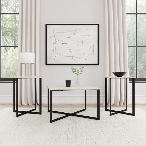 Tobin 3-piece Marble Top Coffee and End Table Set White