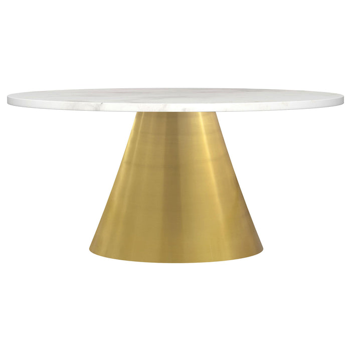 Avon 2-piece Marble Top Coffee and End Table Set White