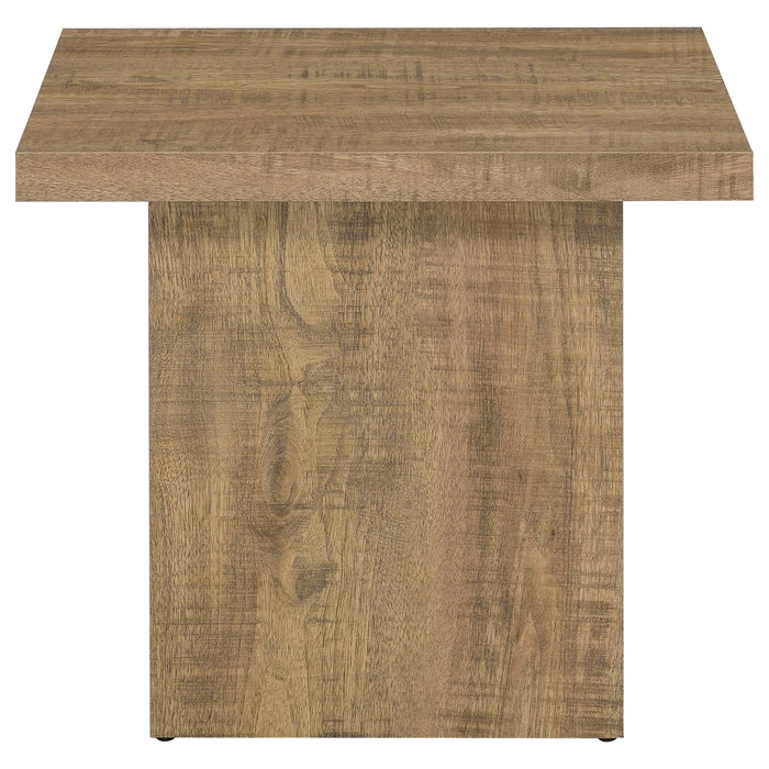 Devar Square Engineered Wood End Table Mango Brown