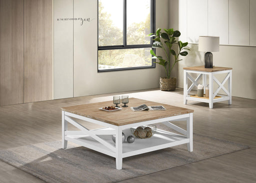 Hollis 2-piece Square Coffee and End Table Set White