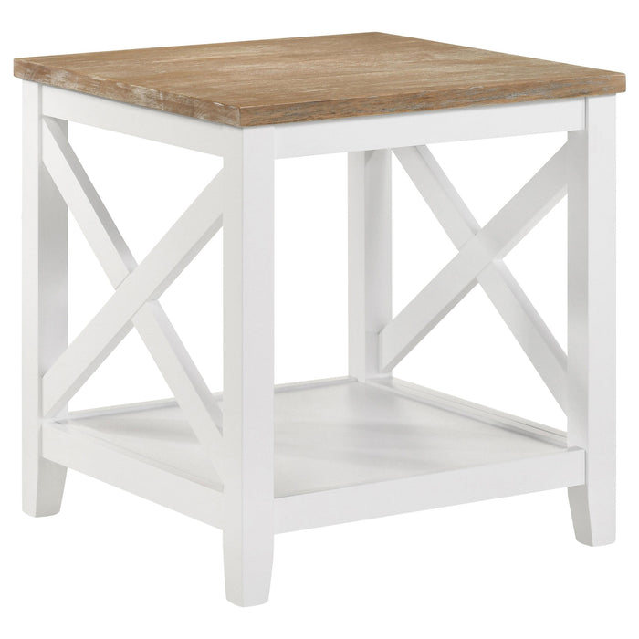 Hollis 2-piece Square Coffee and End Table Set White