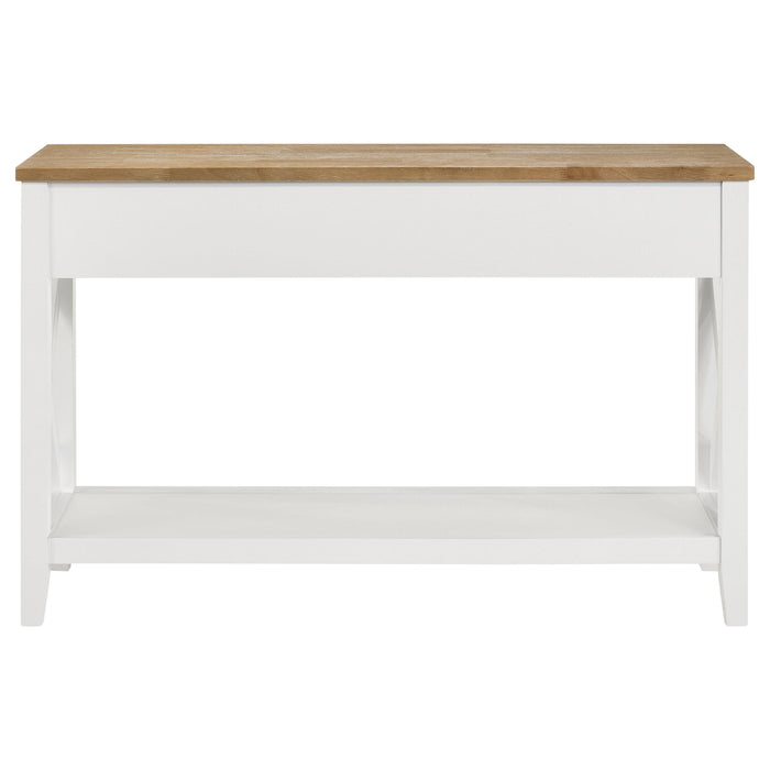 Hollis 2-drawer Wood Entryway Console Table Brown and White