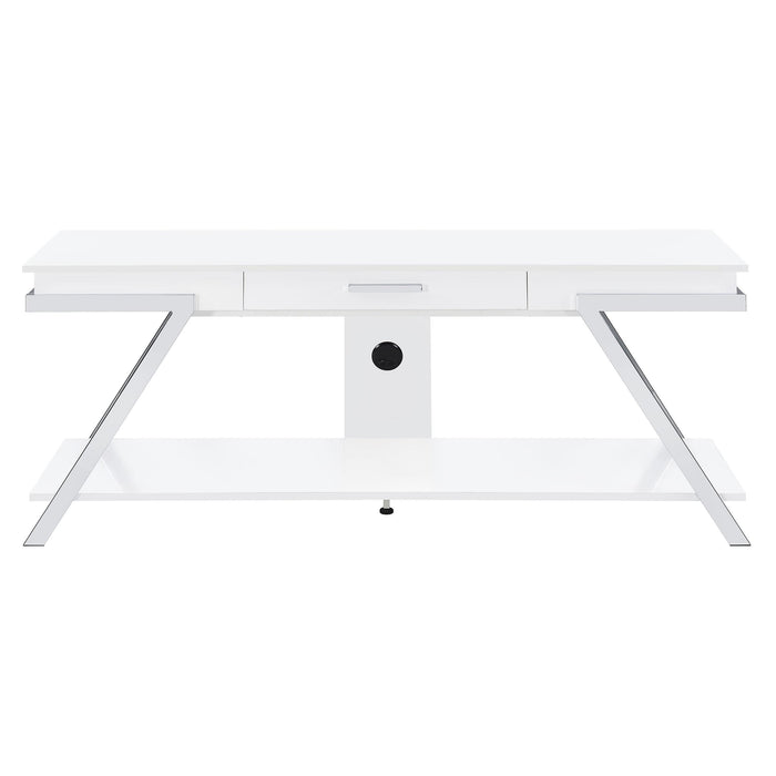 Marcia 1-drawer Wood 60-inch TV Stand White High Gloss