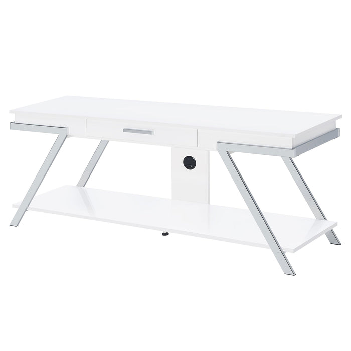 Marcia 1-drawer Wood 60-inch TV Stand White High Gloss