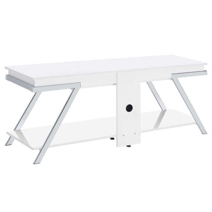 Marcia 1-drawer Wood 60-inch TV Stand White High Gloss