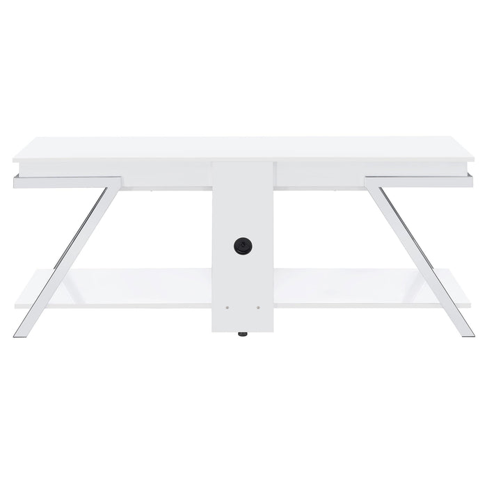 Marcia 1-drawer Wood 60-inch TV Stand White High Gloss