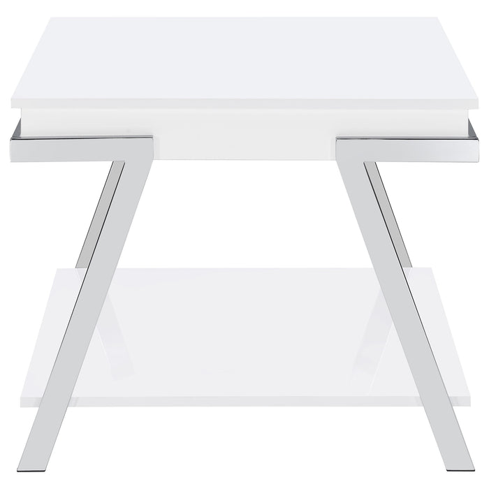 Marcia 2-piece Coffee and End Table Set White High Gloss