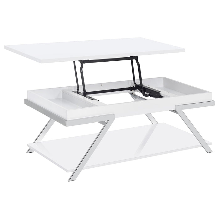 Marcia 2-piece Coffee and End Table Set White High Gloss