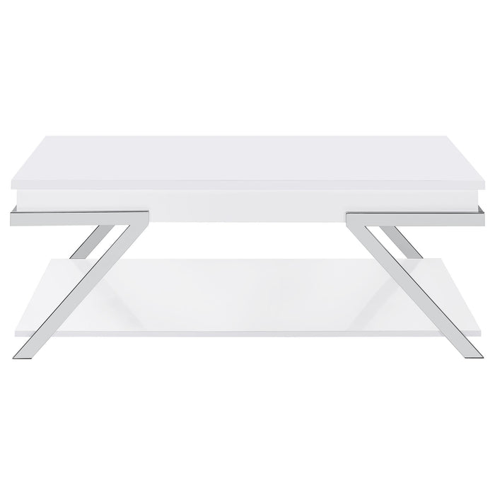 Marcia 2-piece Coffee and End Table Set White High Gloss