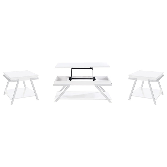 Marcia 3-piece Coffee and End Table Set White High Gloss