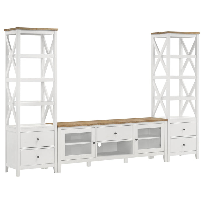 Hollis 3-piece 67-inch TV Stand Entertainment Center White