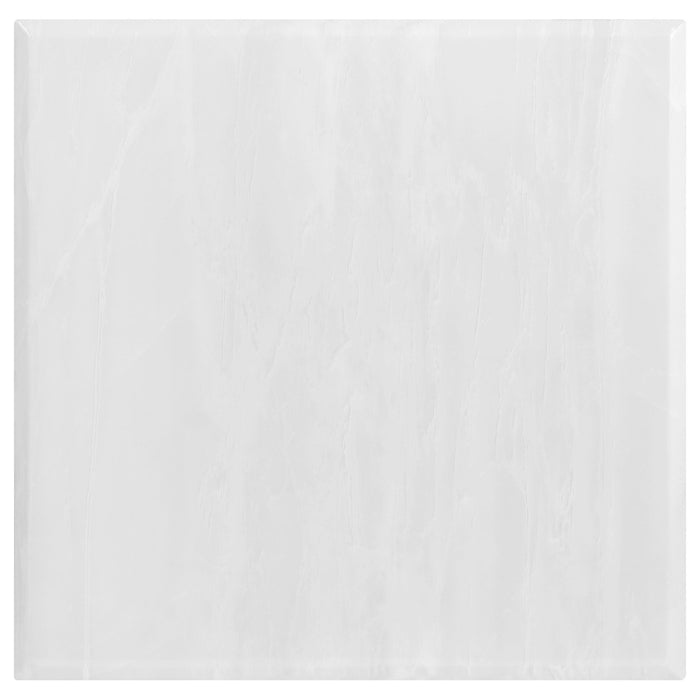 Kerwin Square Stone Top End Table White and Chrome