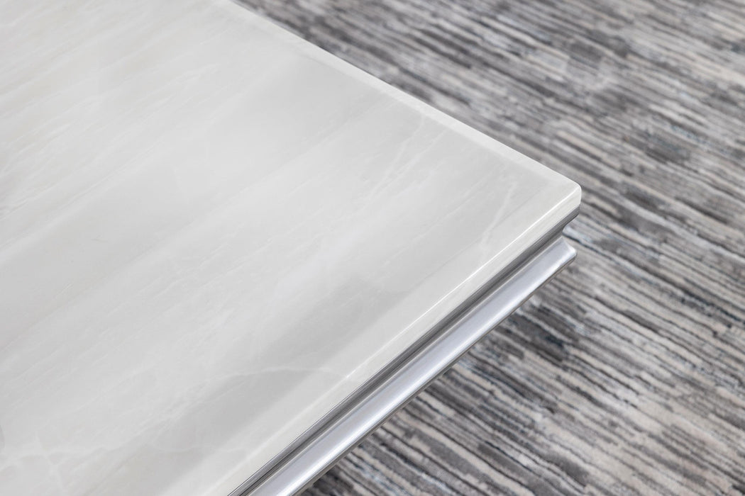 Kerwin 2-piece Rectangular Coffee and End Table Set Chrome