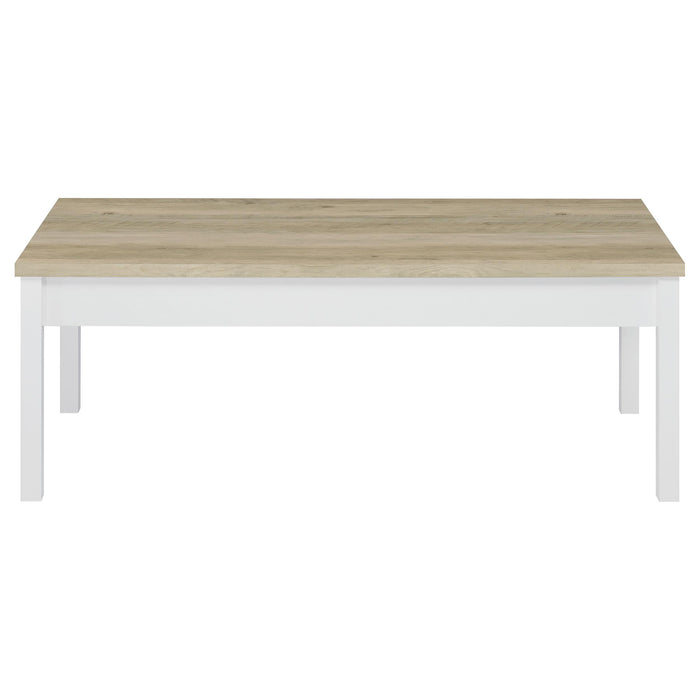 Stacie 3-piece Coffee Table Set Distressed Pine and White