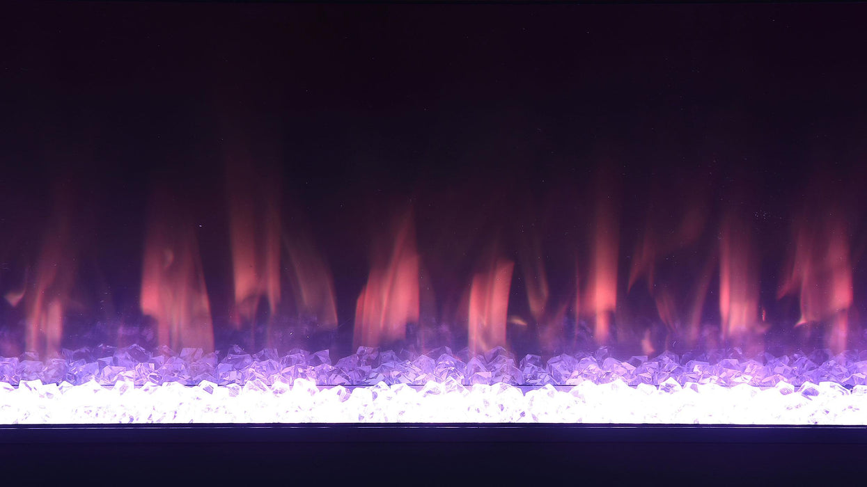 Vallerie 71-inch TV Stand with Visual Flame Box Grey Mirror