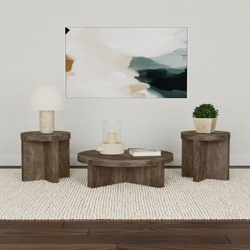 Kinkaid 3-piece Solid Wood Coffee and End Table Set Brown