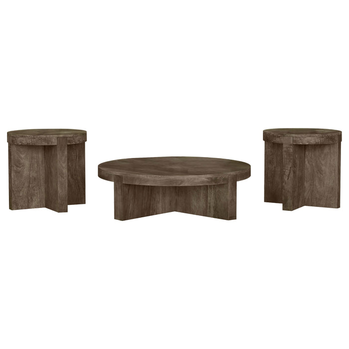 Kinkaid 3-piece Solid Wood Coffee and End Table Set Brown