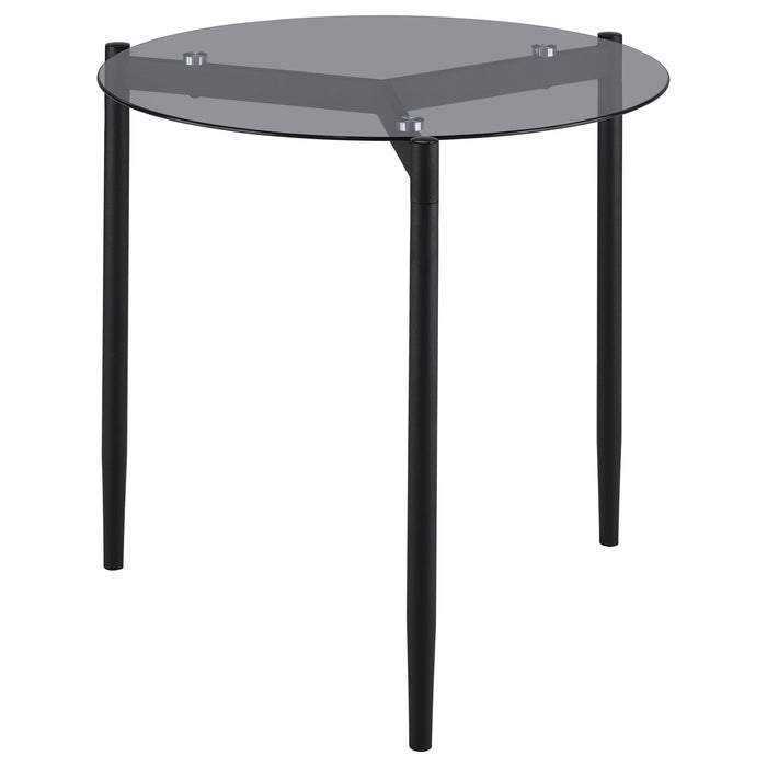 Rosalie Round Smoked Glass Top End Table Grey