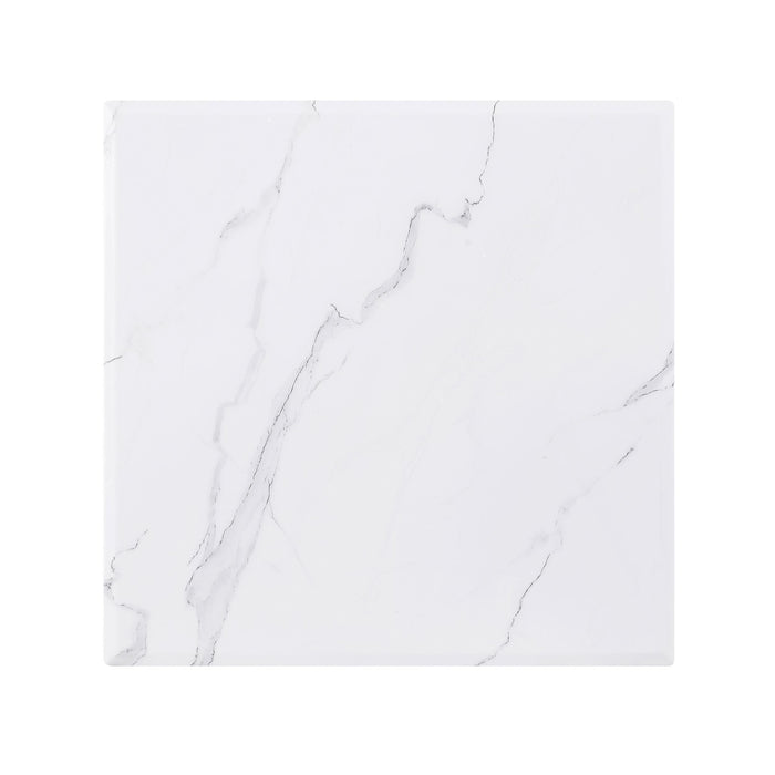 Visalia Faux Marble Top Stainless Steel End Table Gold