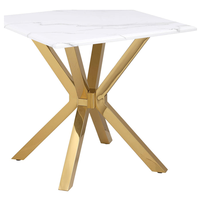 Visalia 3-piece Faux Marble Coffee and End Table Set White