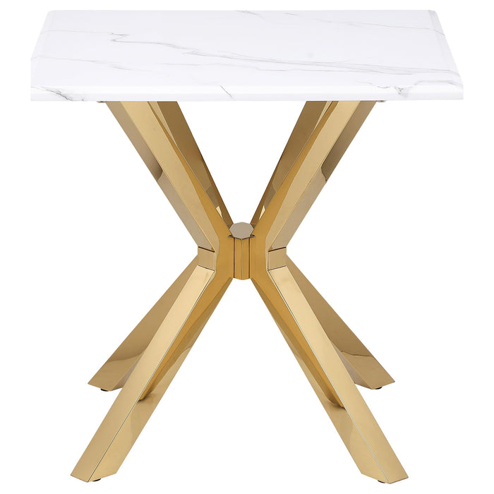 Visalia 3-piece Faux Marble Coffee and End Table Set White