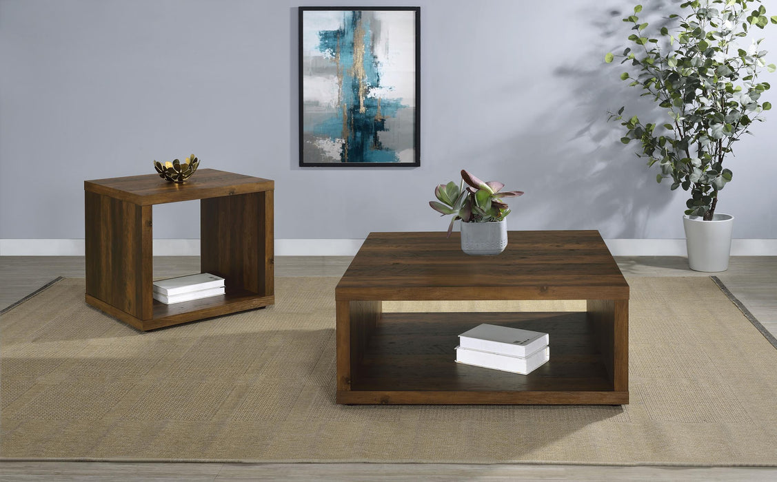 Frisco 2-piece Coffee and End Table Set Dark Pine