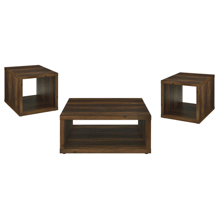 Frisco 3-piece Coffee and End Table Set Dark Pine